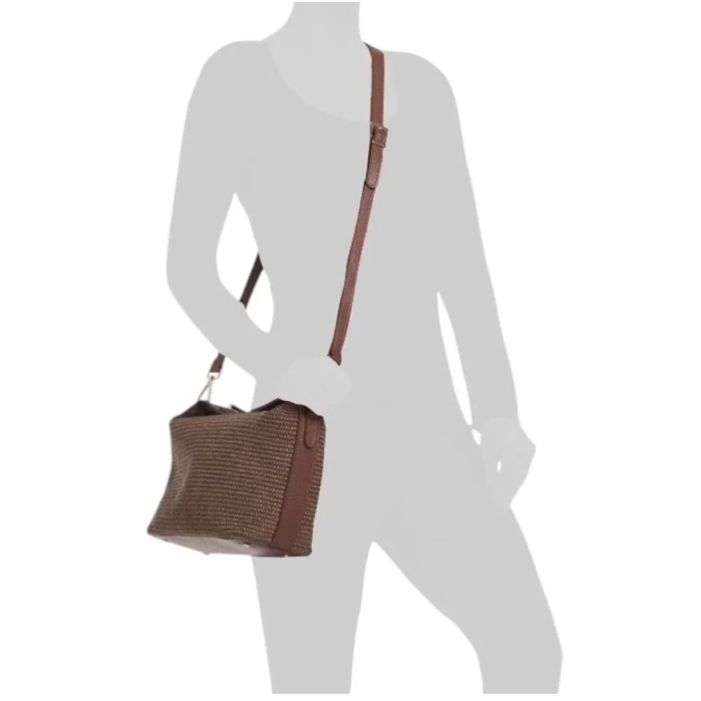VIOLA CASTELLANI Made In Italy Straw Straw Medium Folded Handle Satchel